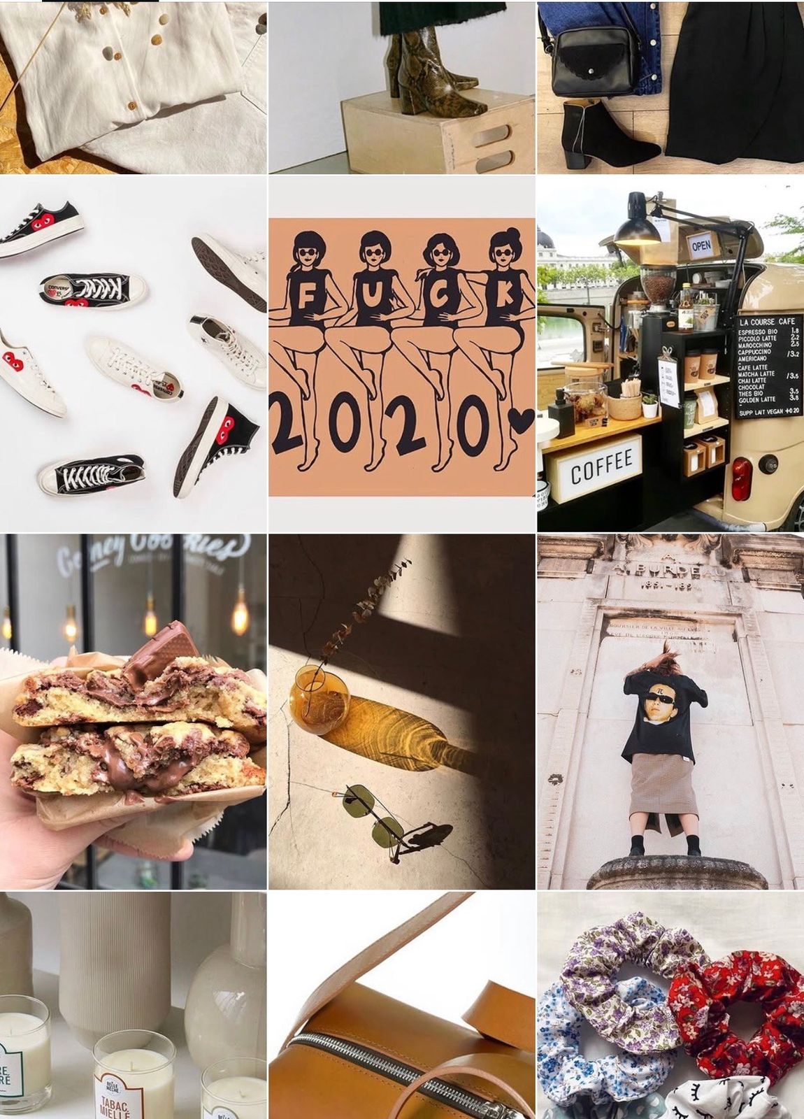 Grille de publications du compte Instagram Les boutiques de Lyon