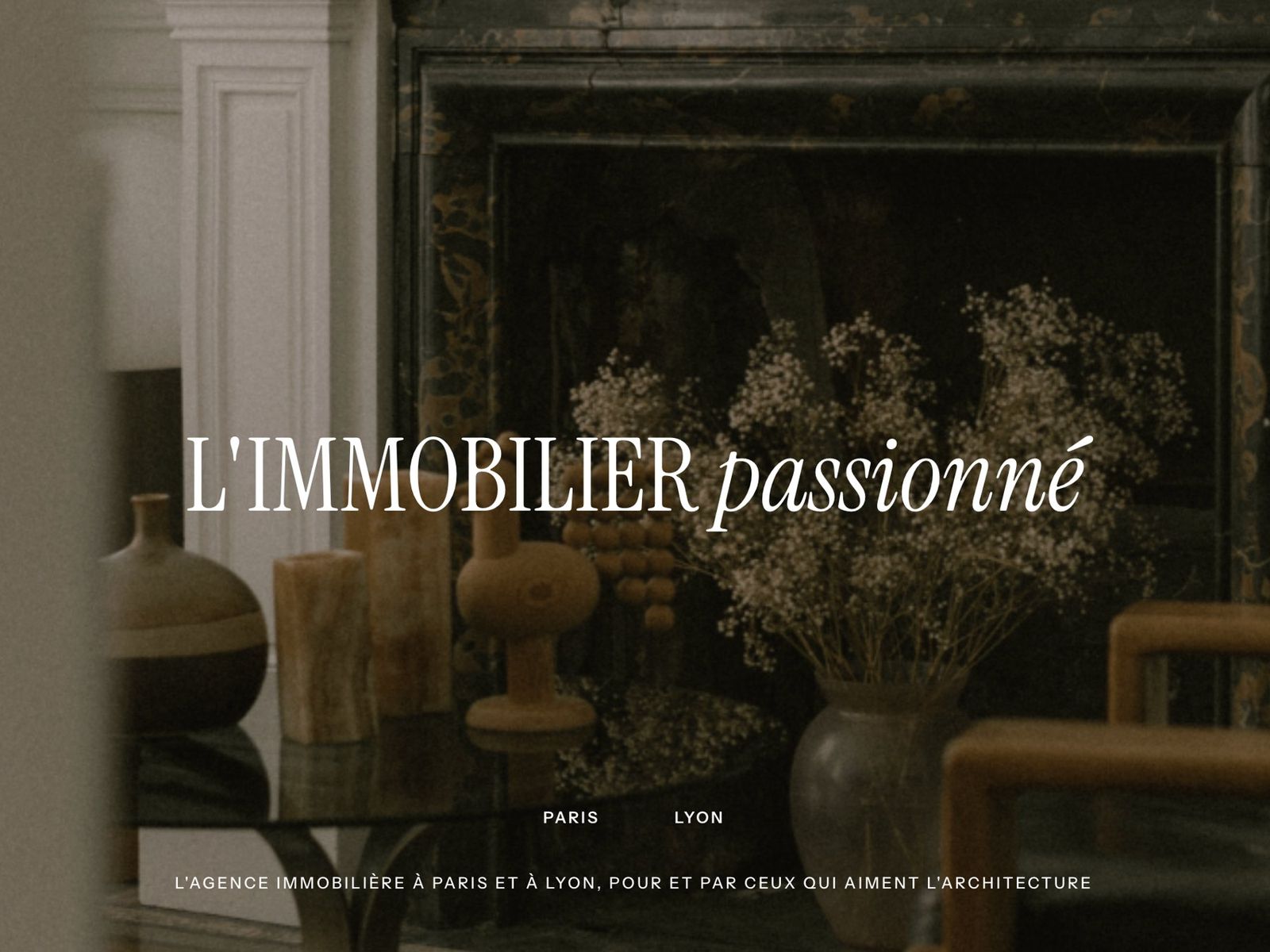 Page d'accueil du site Óra Immobilier : L'immobilier passionné, Paris et Lyon